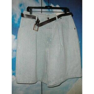 NEW VINTAGE CHIC BY HIS, DENIM LONG BERMUDA SHORTS MISSES SIZE 16 AVERAGE